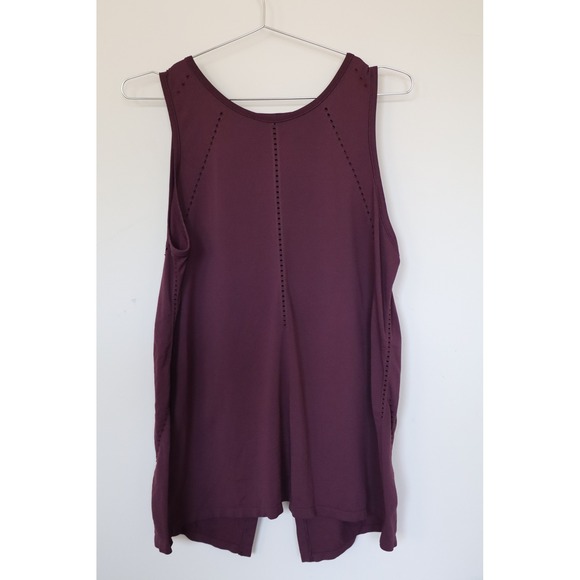 Athleta Tops - Athleta Womens Plum Purple Wrap Split Back Perforated Active Tank Top Size L